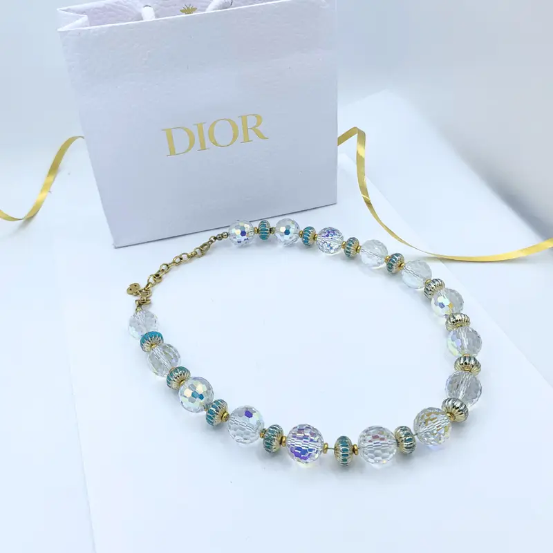Stunning Christian Dior Aurora Borealis Crystals Necklace