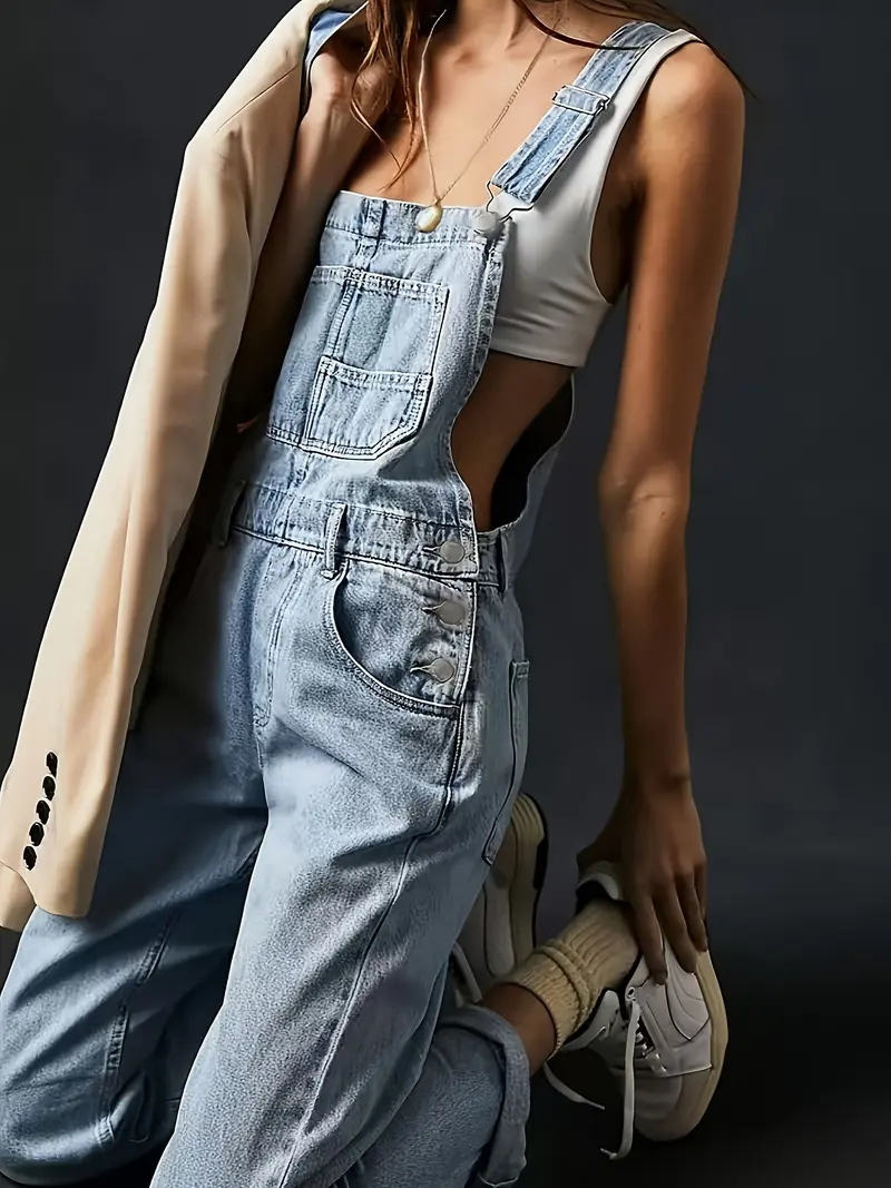 Stylischer Damen-Denim-Jumpsuit für jeden Tag - CityEase