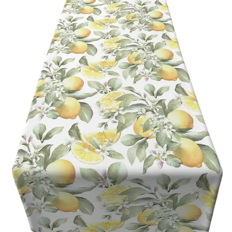 Tafelloper Limoni wit geel 150x40cm