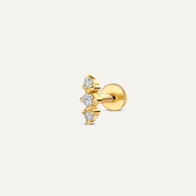 Threefold Diamond Bar Piercing (0.02 ct)
