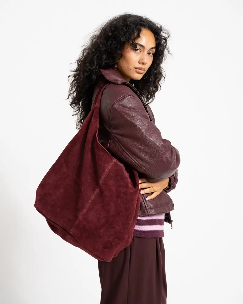 TILTIL Bag Yuki Plum Suede Donkerpaars