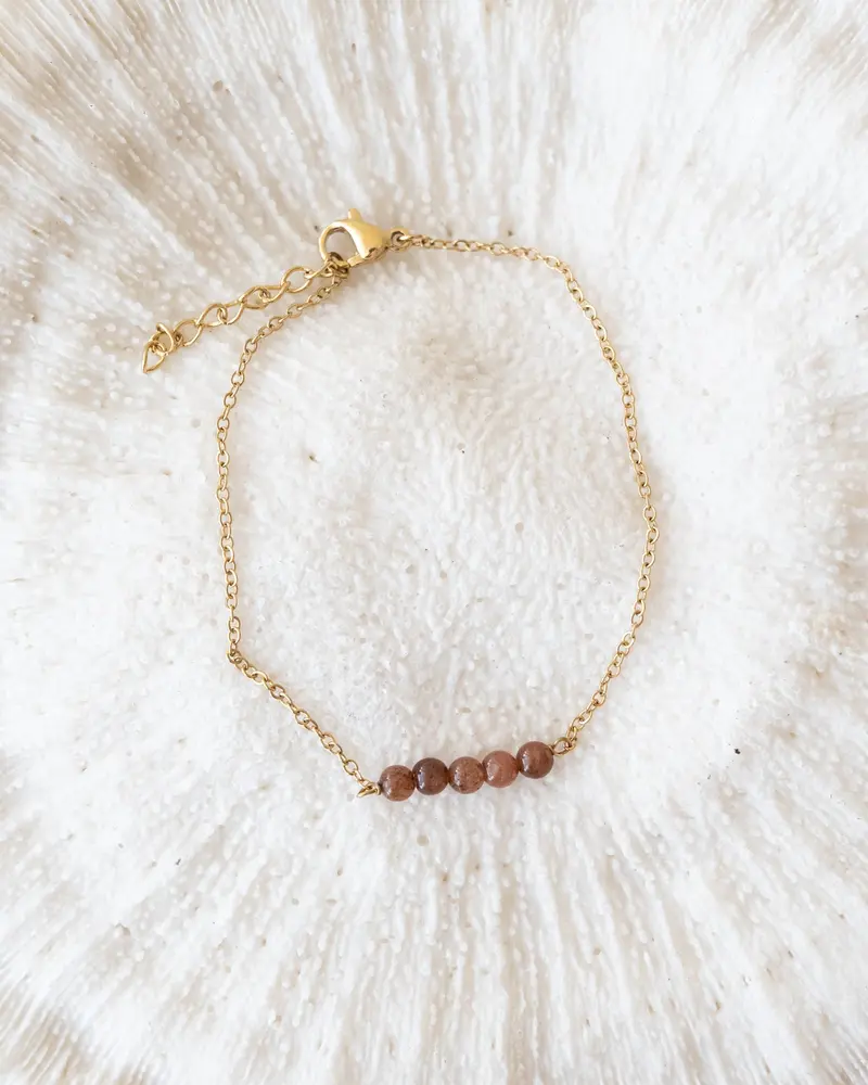TILTIL Bungle Resin Bruin Armband Gold Bruin