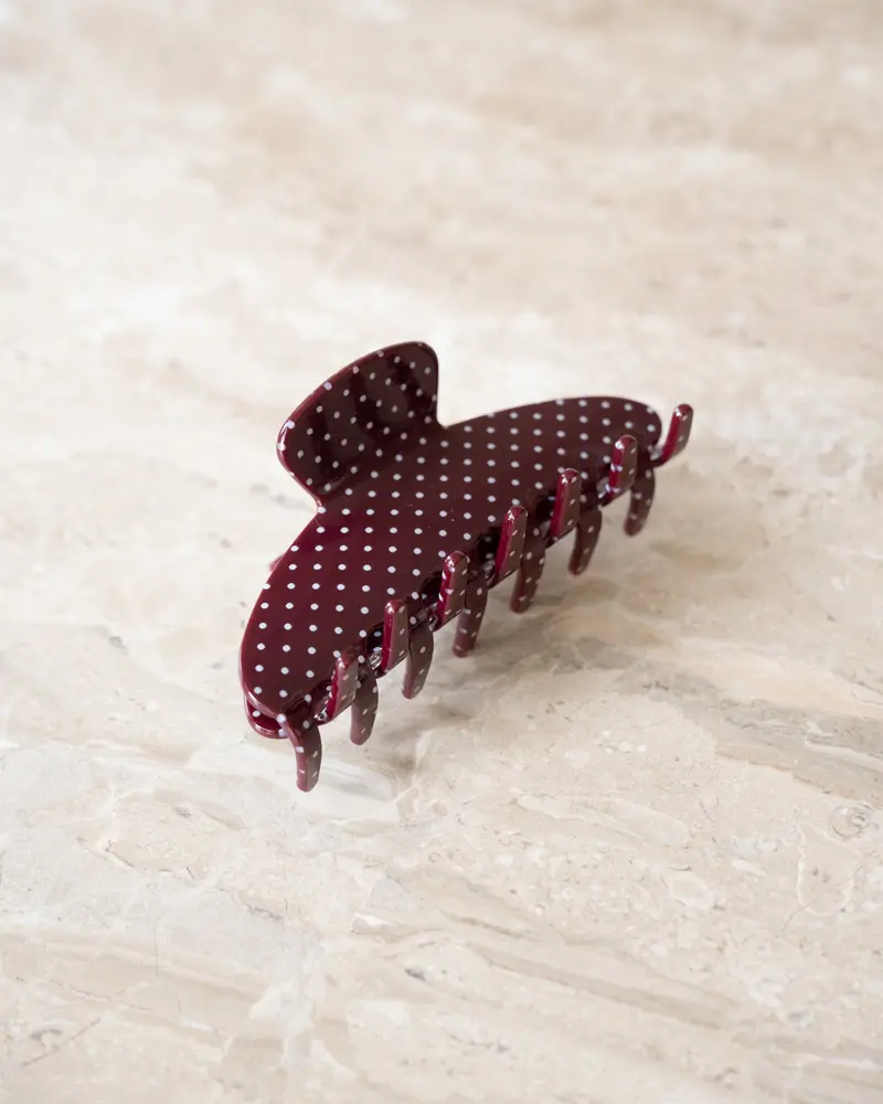 TILTIL Claw Clip Polkadot Bordeaux