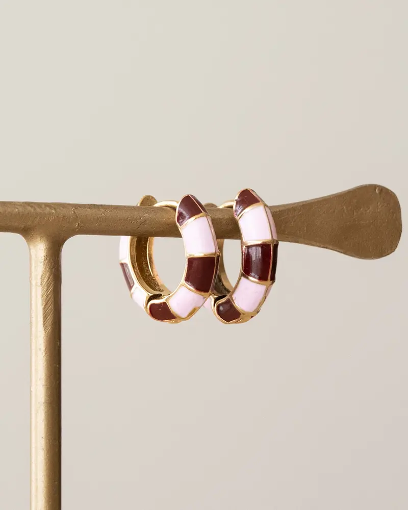 TILTIL Double Colored Hoop Earrings Gold