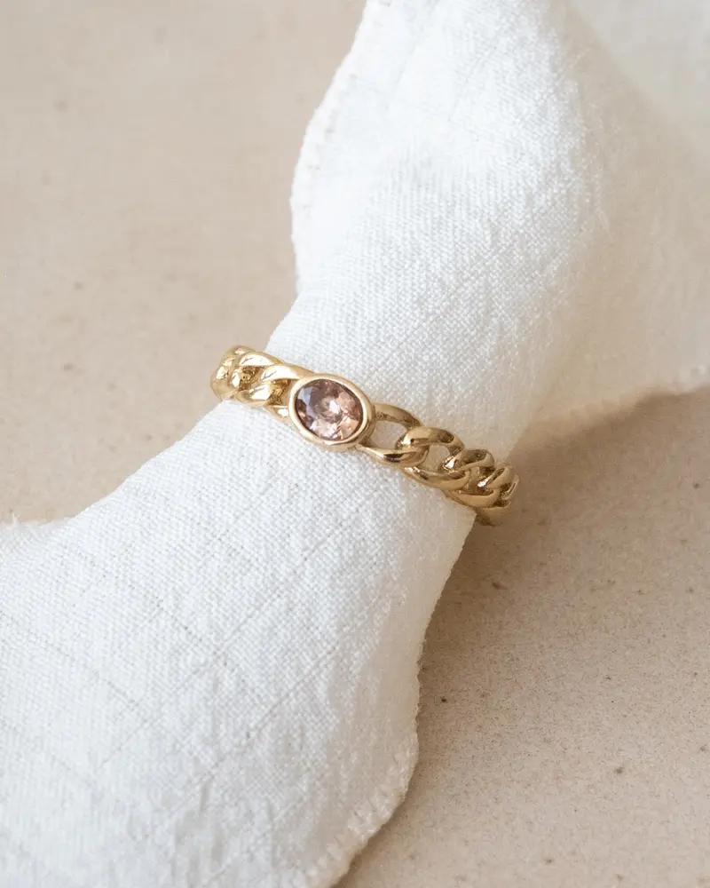 TILTIL Ines Chain Zircon Ring Goud