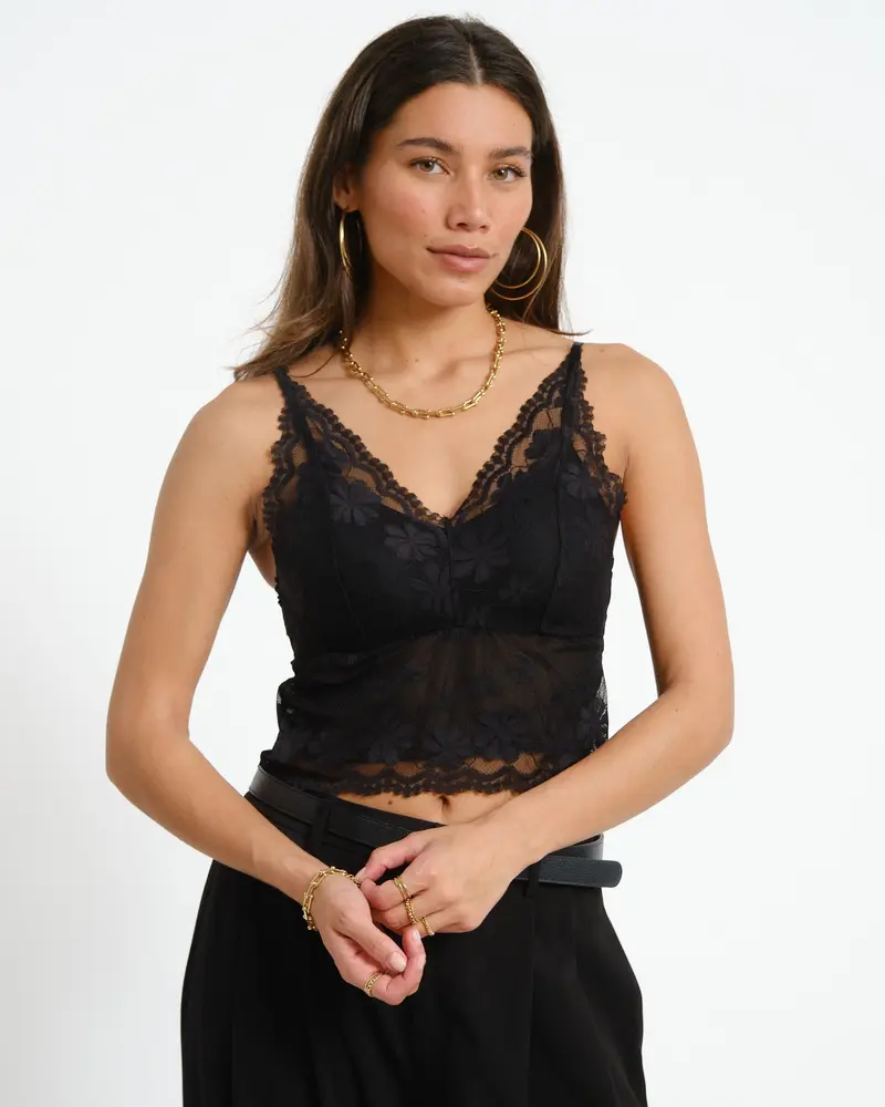 TILTIL Lucy Lace Bralette Black