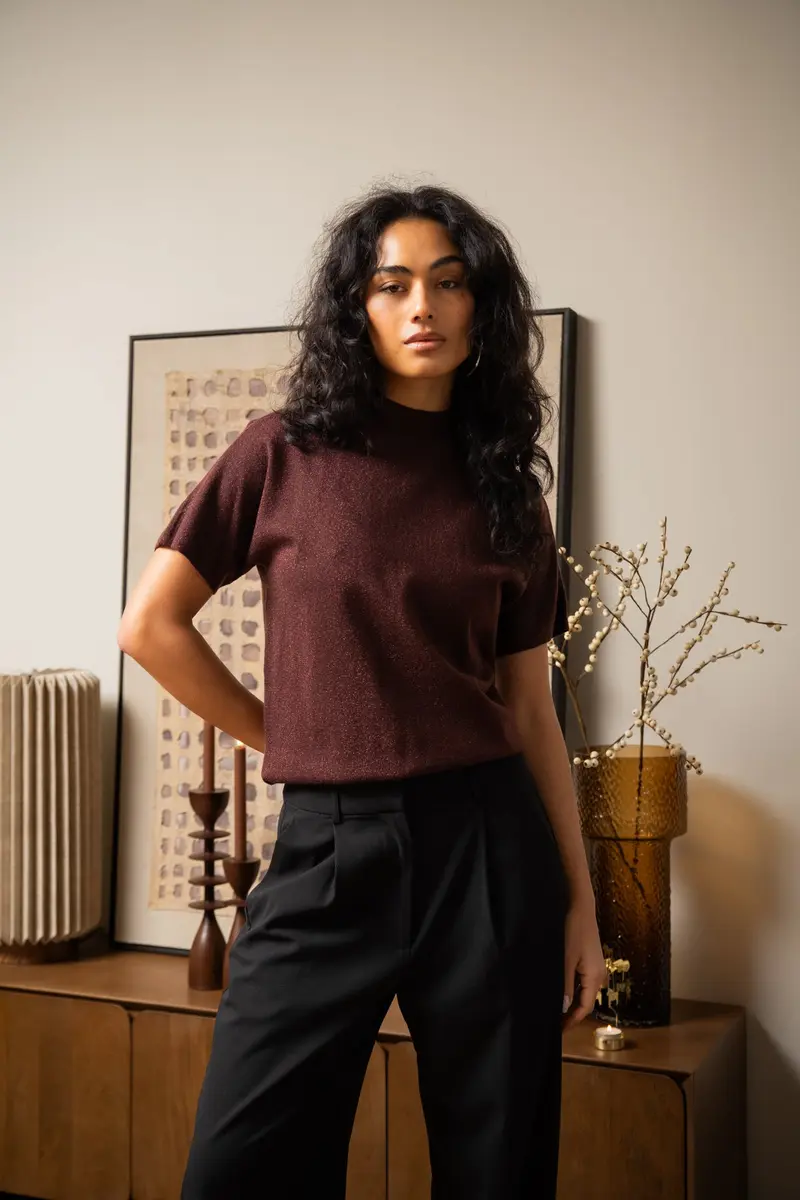 TILTIL Merry Mockneck Sparkle Bordeaux