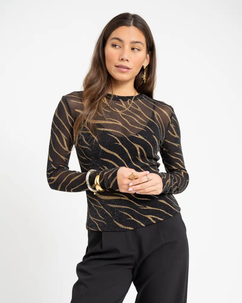 TILTIL Mesh Zebra Longsleeve Black Gold