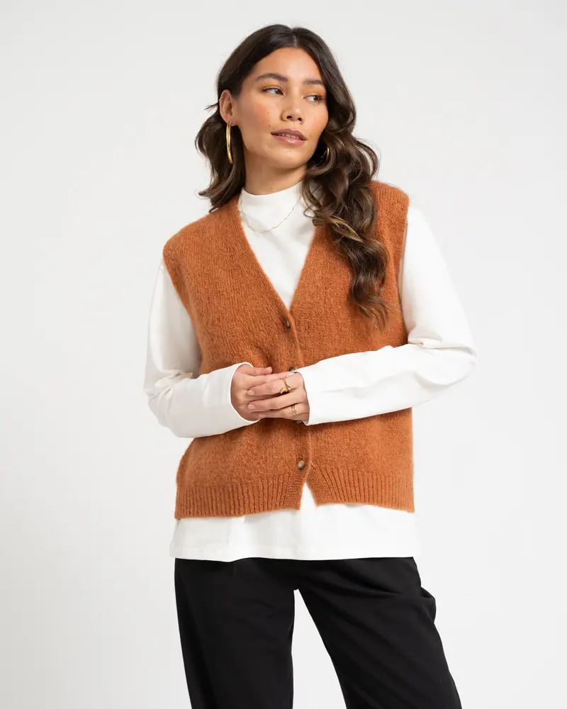 TILTIL Monica Gilet Cognac One Size