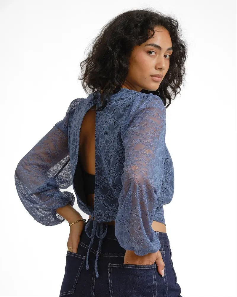 TILTIL Oi-Vi Lace Blouse Blauw