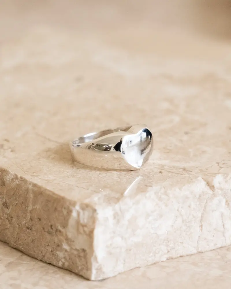 TILTIL Ring Silver Heart Signet