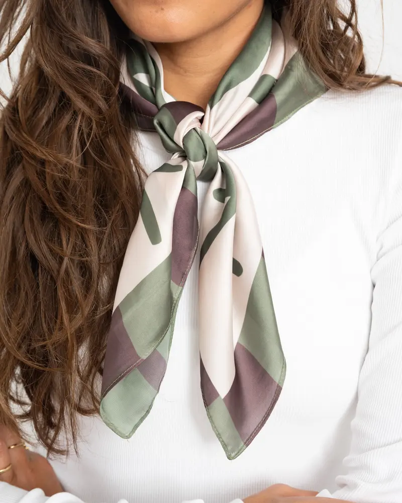 TILTIL Satin Sjaal Mosa Groen