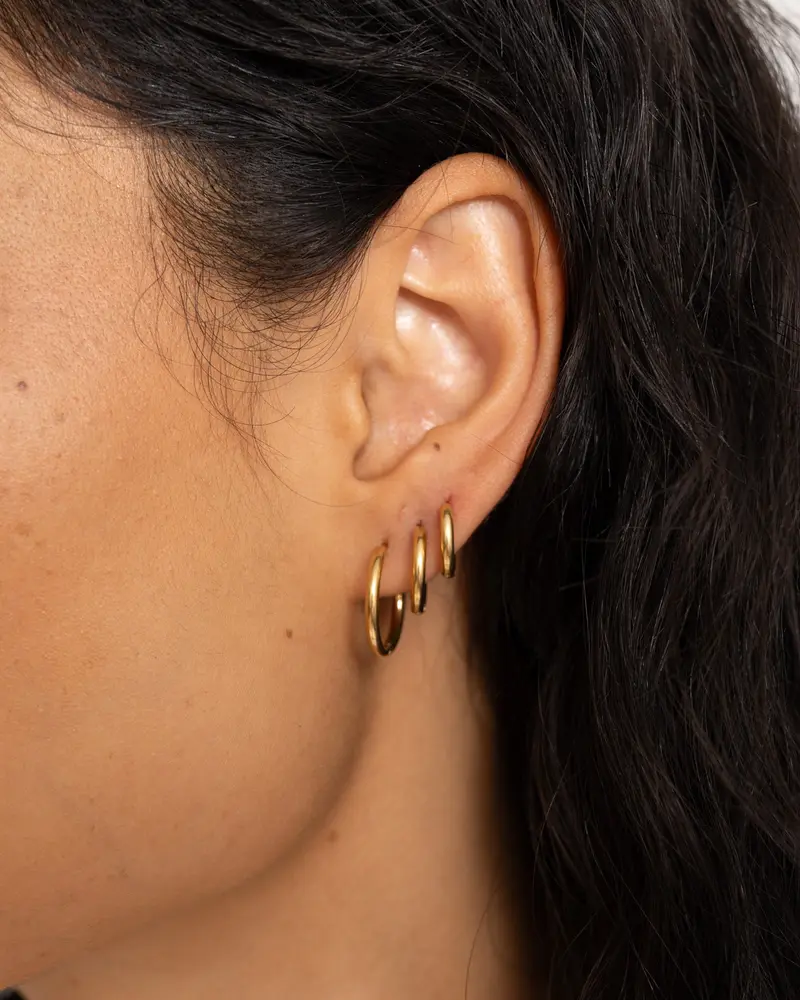 TILTIL Set van 2 Basic Hoops Goldplated