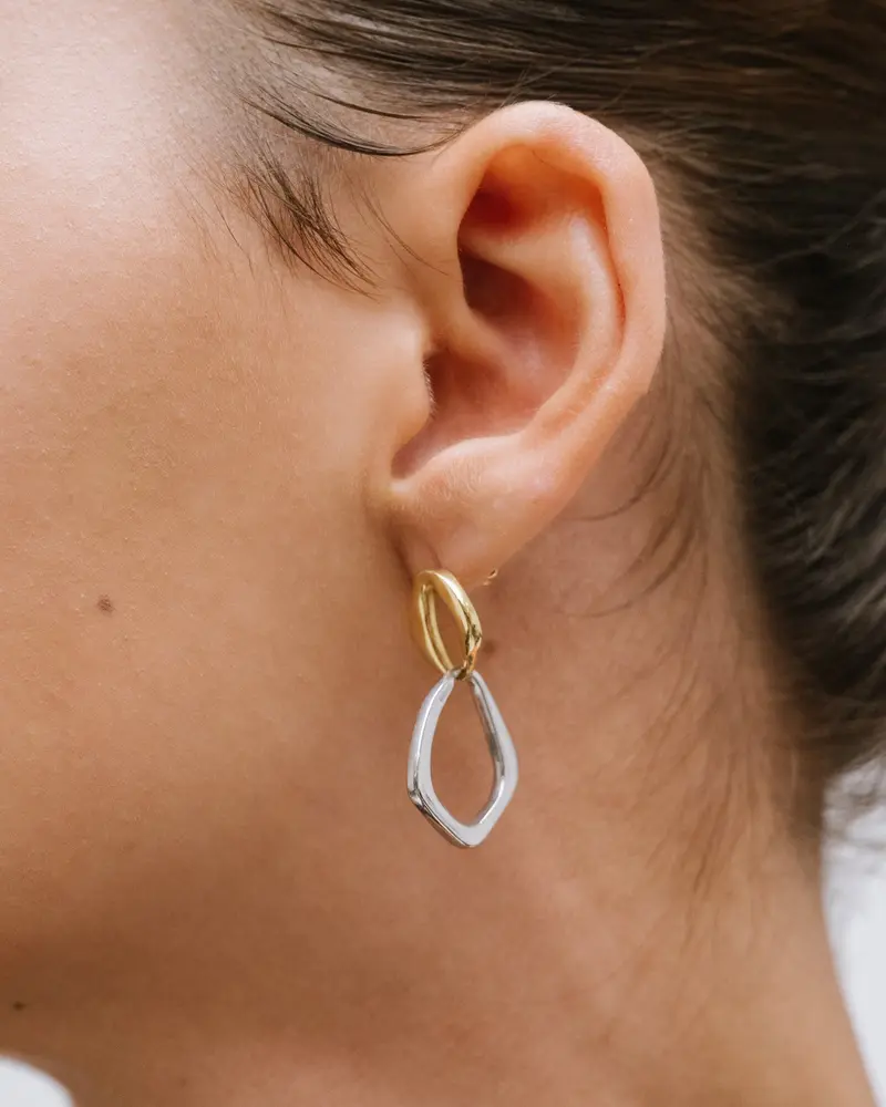 TILTIL Set van 2 Oorbellen Hailey Organic Goud Zilver