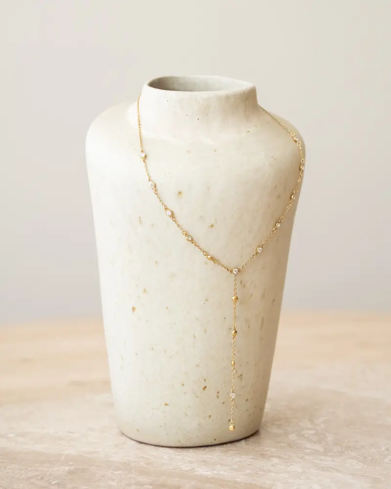TILTIL Silver Zircon Necklace Goud