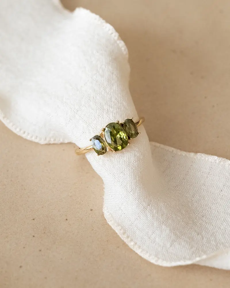 TILTIL Sora Zircon Ring Groen Goud