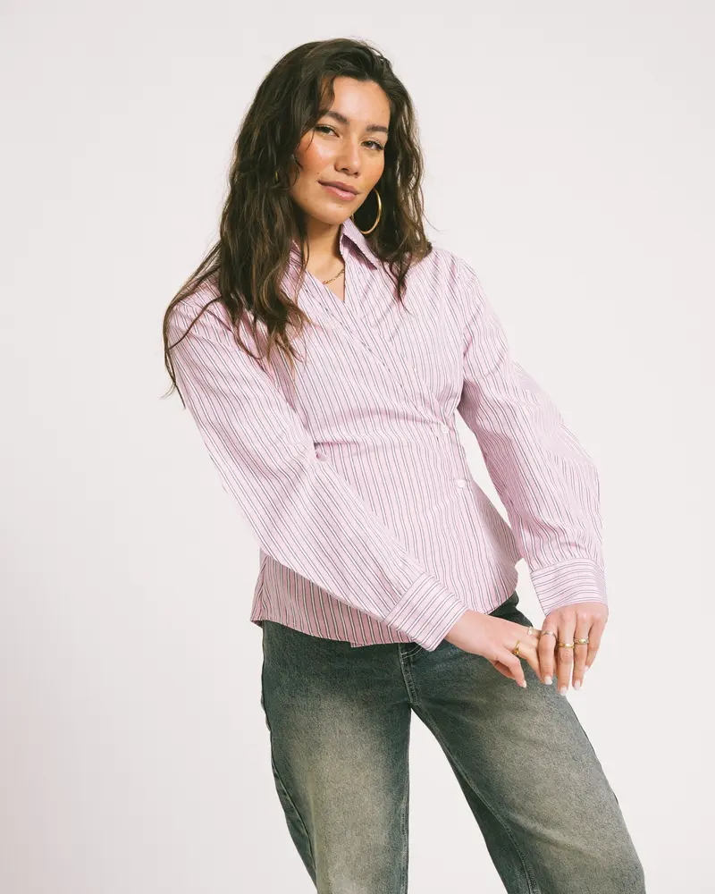 TILTIL Striped Liana Blouse Light Roze