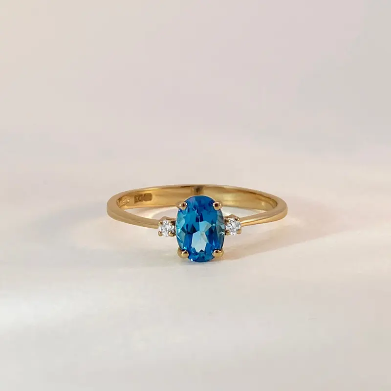Topaz & Diamonds Trio Ring
