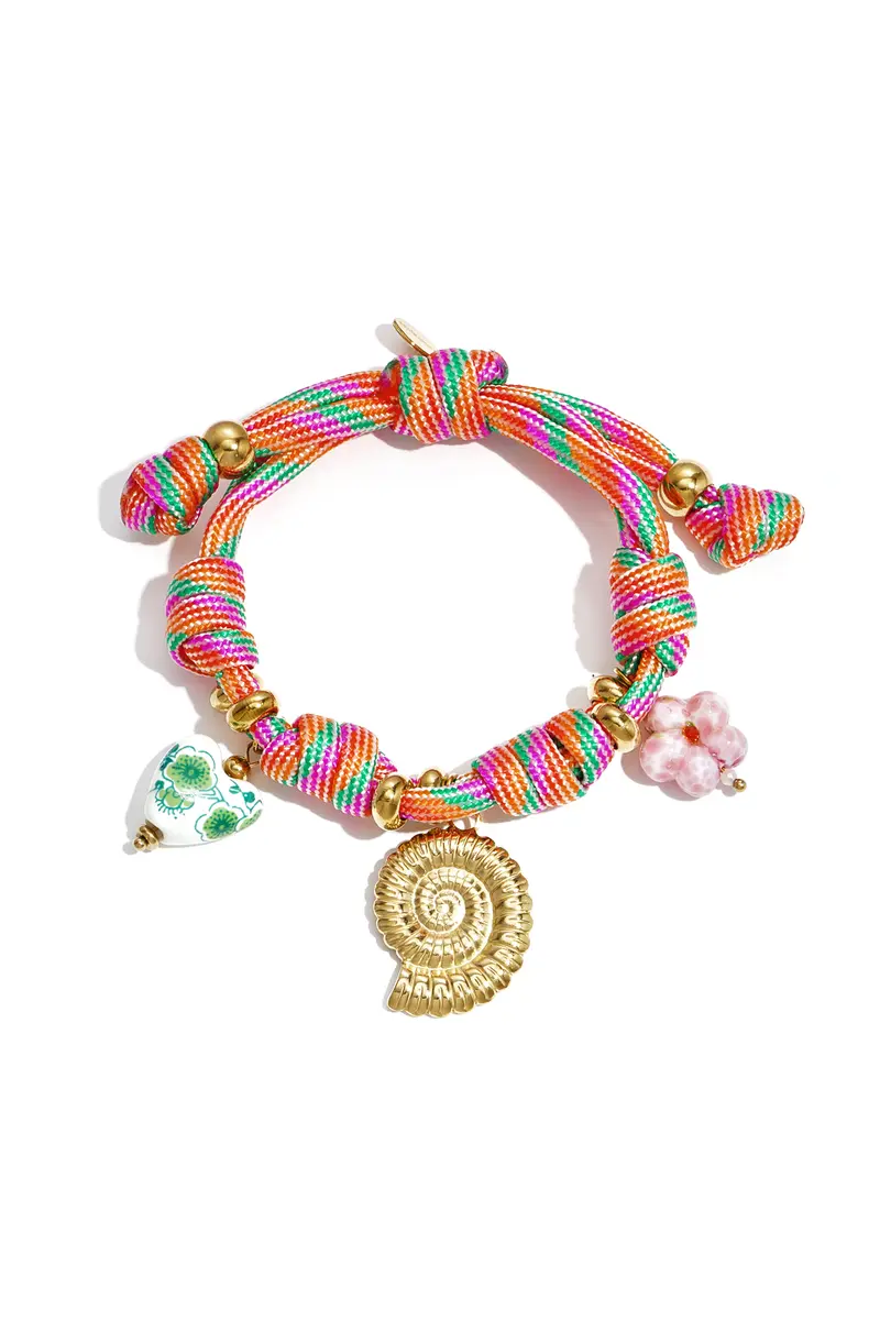 Touw Armband Knopen En Schelp Charms