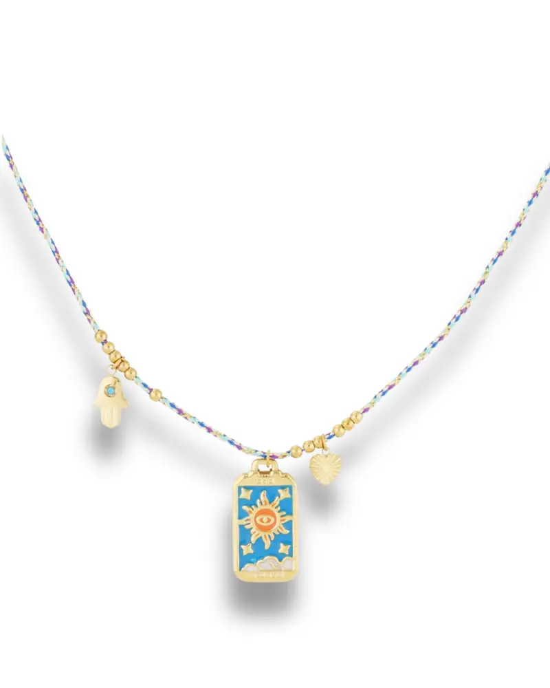 Touwketting Ibiza style - Amulet