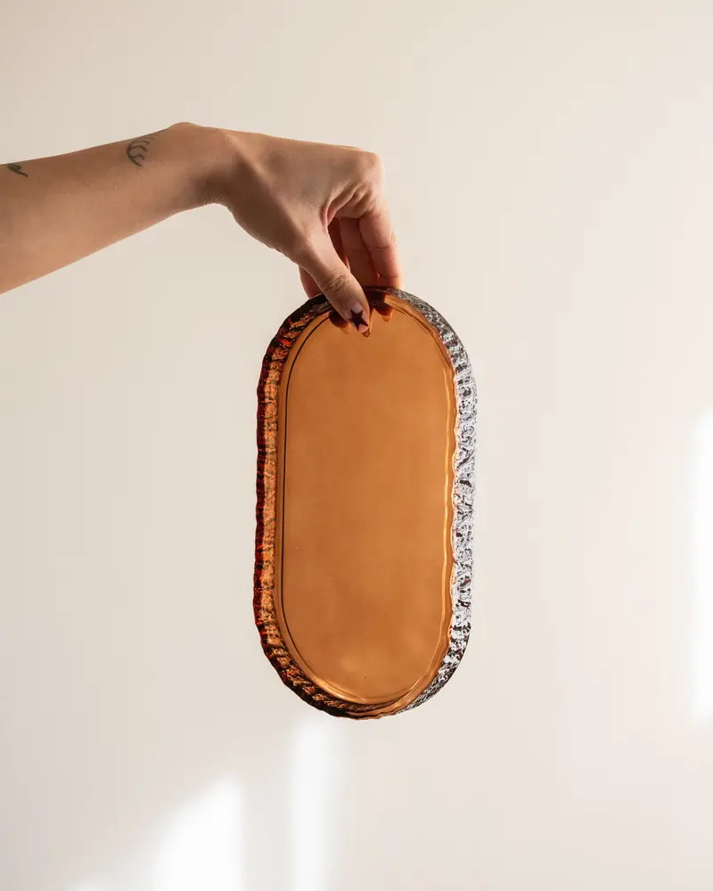 Tray Vintage Glas Bruin