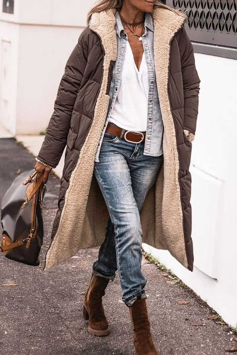 Trendige reversible Damen-Winterjacke – Sofia Winterzauber Edition