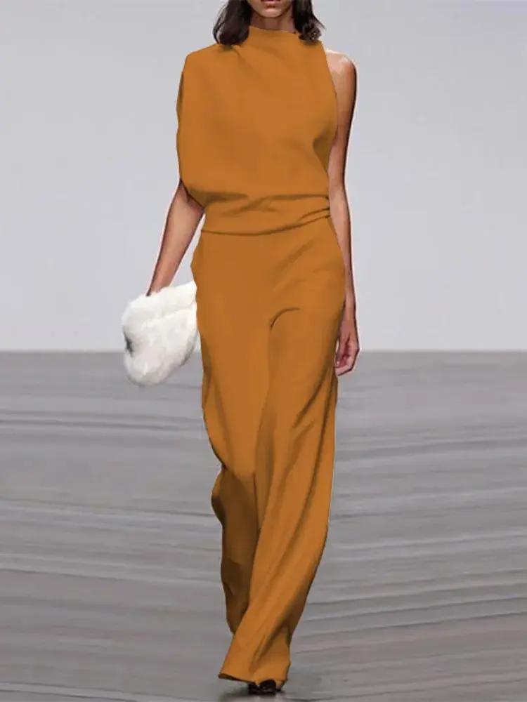 Trendiger ärmelloser Jumpsuit mit Rundhalsausschnitt für Herbst 2025