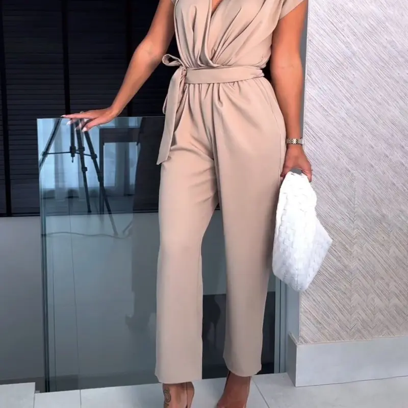 Trendiger Damen Herbst-Jumpsuit mit Langarm & Taillenbetonung – Alina