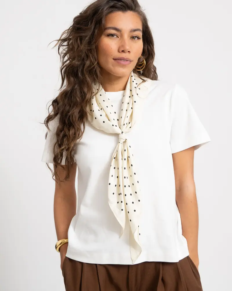 Triangle Sjaal Polkadot Off White