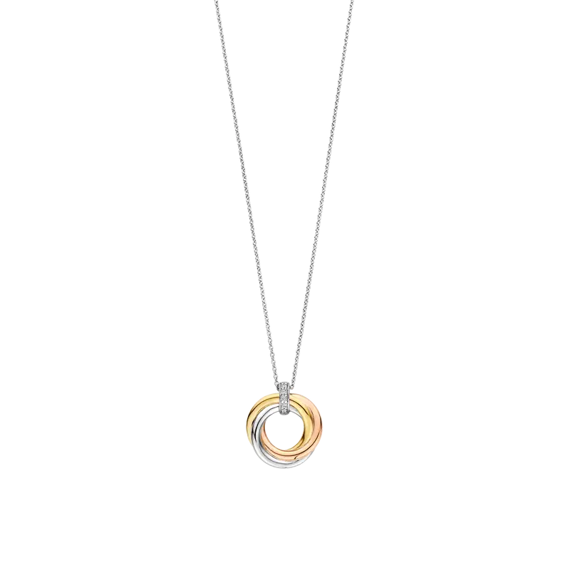 Tricolor Twisted Circle Necklace