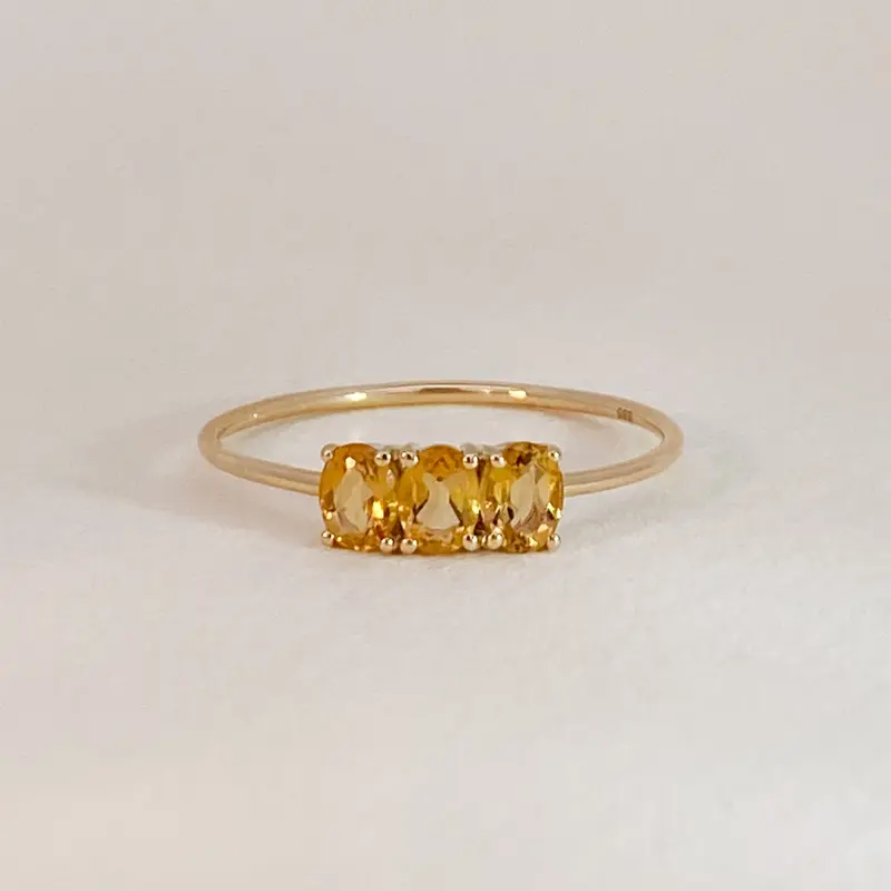 Trio Citrine Ring