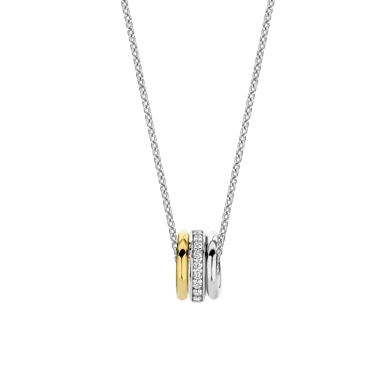 Triple Circle Zirconia Necklace