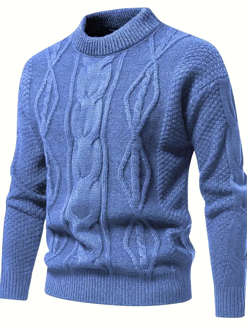Unifarbener Winter-Strickpullover für Herren – Theo