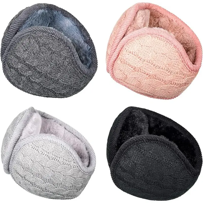 Unisex Faltbare Strick-Ohrenschützer Set – Winterzauber BundleMuffs (4-teilig)