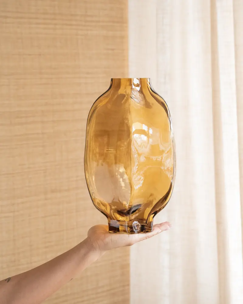 Vaas Glas Falzes Amber