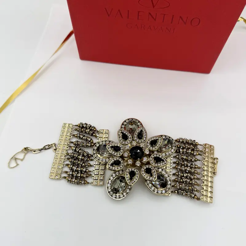 Valentino Large Flower Crystal Bracelet