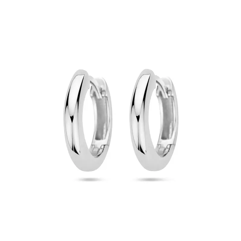 'Vela' 925 gerhodineerd zilveren klapoorringen 14 mm