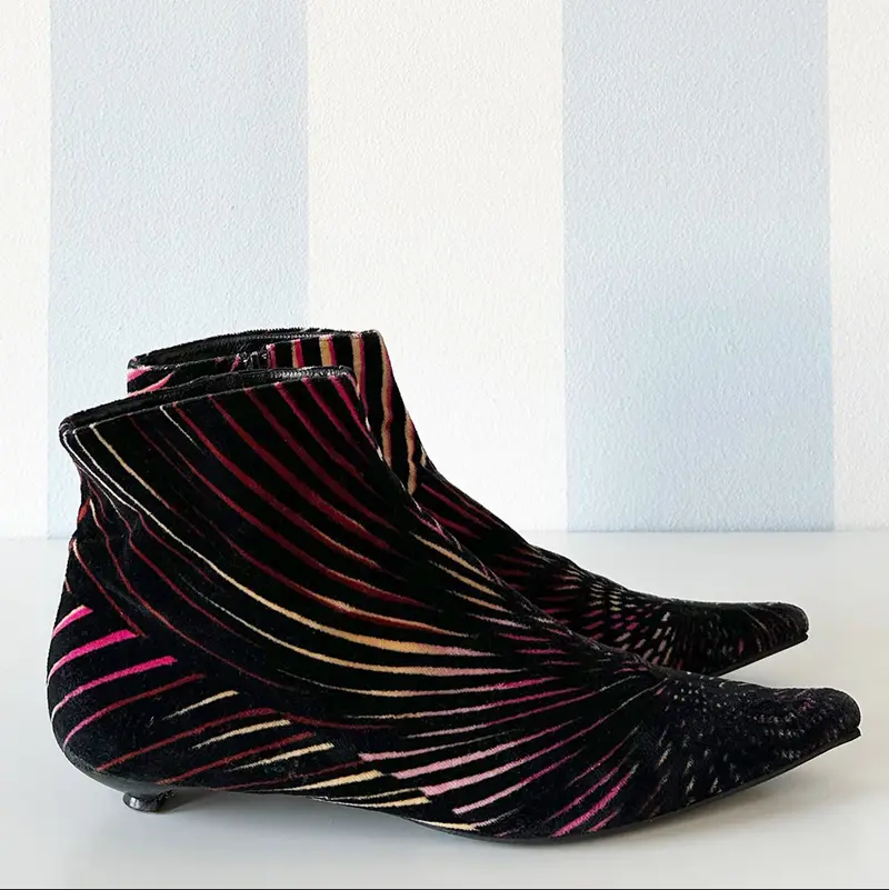 Velours designer enkellaarsjes | 39,5