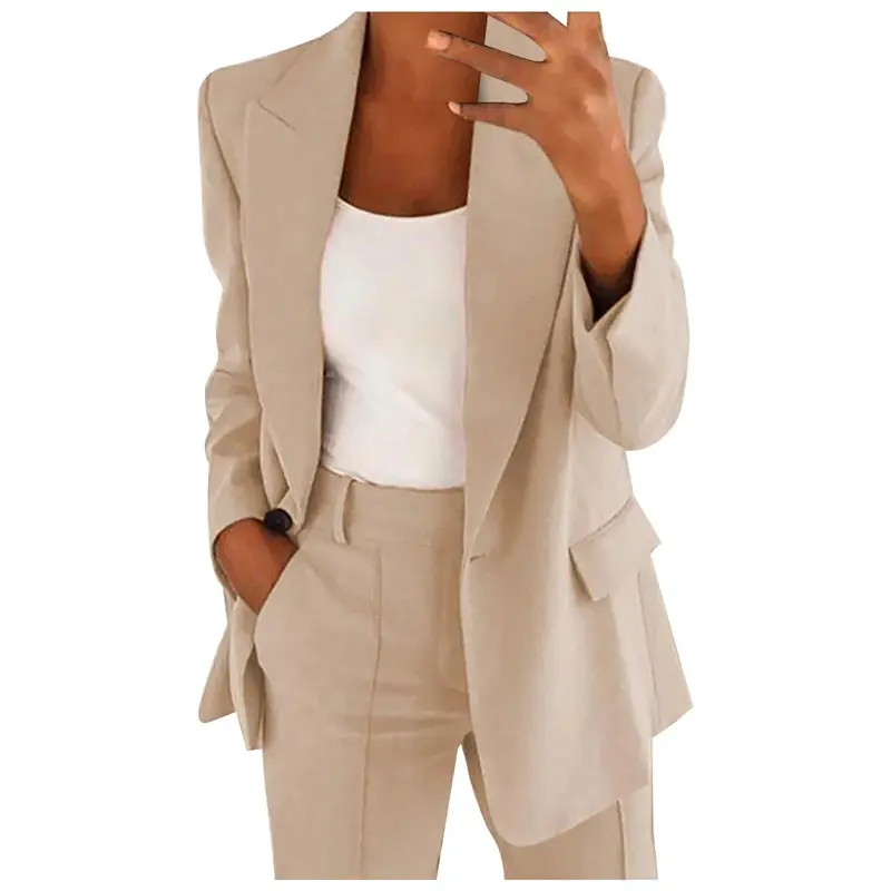 Vera Einfarbiges Damen-Anzug-Set mit Blazer und Hose