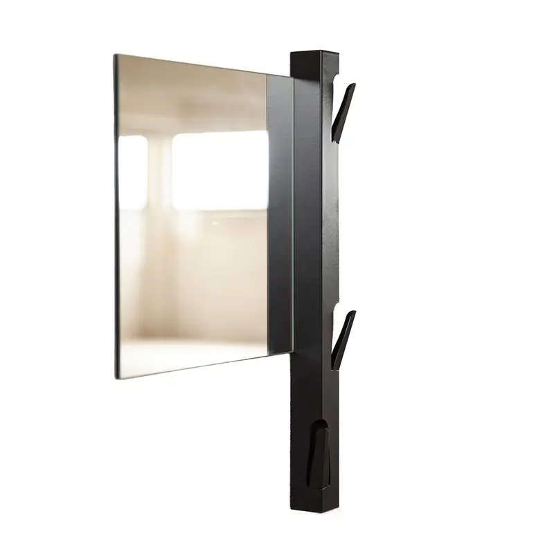Verticale Wandkapstok Coatrack by the Meter met Spiegel | 50 cm Zwart | Vij5