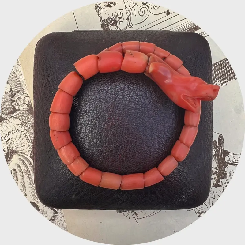 Victorian Articulated Sea Monster Coiled Wrap Bracelet
