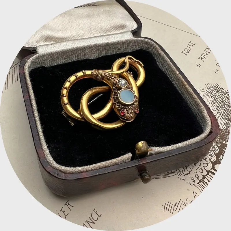 Victorian Coiling Snake Brooch