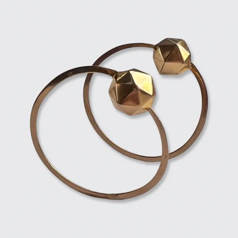 Victorian French Hoop Earrings with Rhombic Details