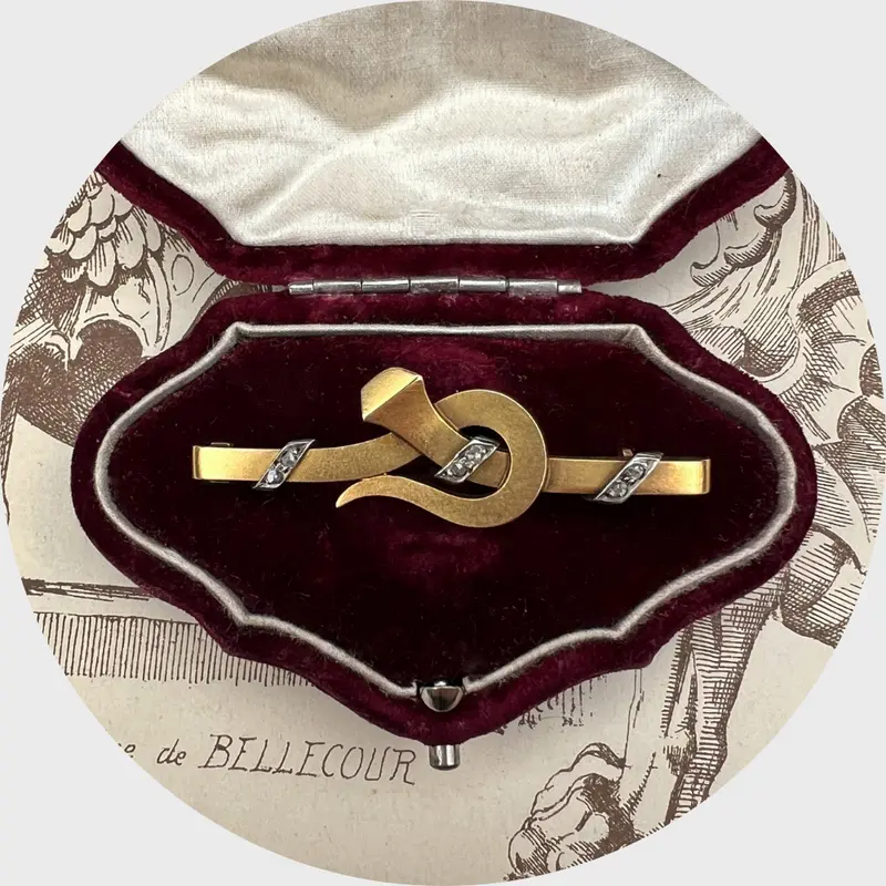 Victorian Lucky Nail Rose-Cut Diamond Brooch
