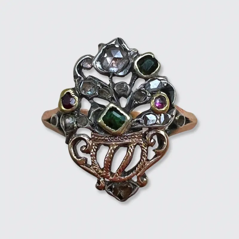 Victorian Multi Gemstone Giardinetti Ring