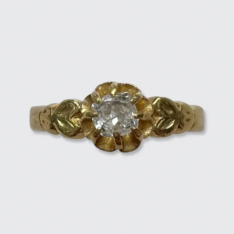 Victorian Old Mine-Cut Diamond Solitaire Ring
