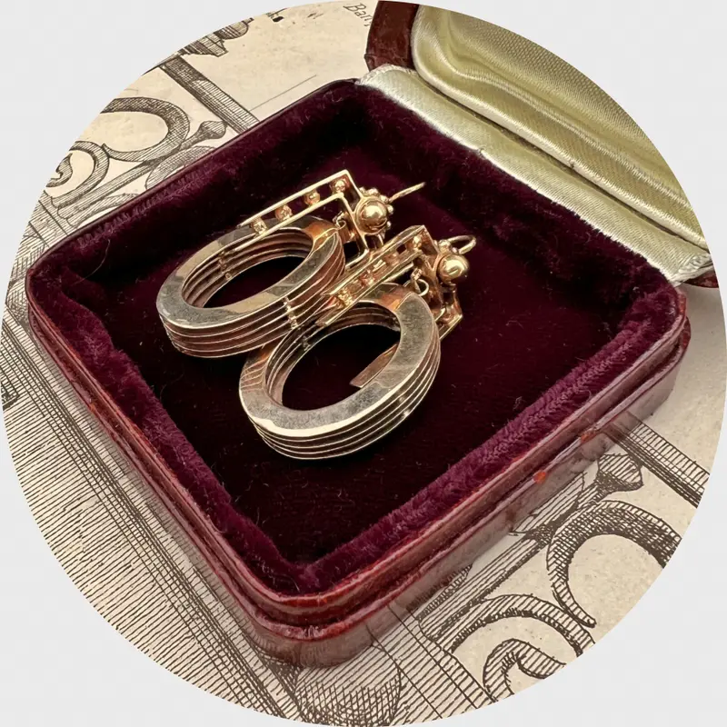 Victorian Oval Drop Earrings