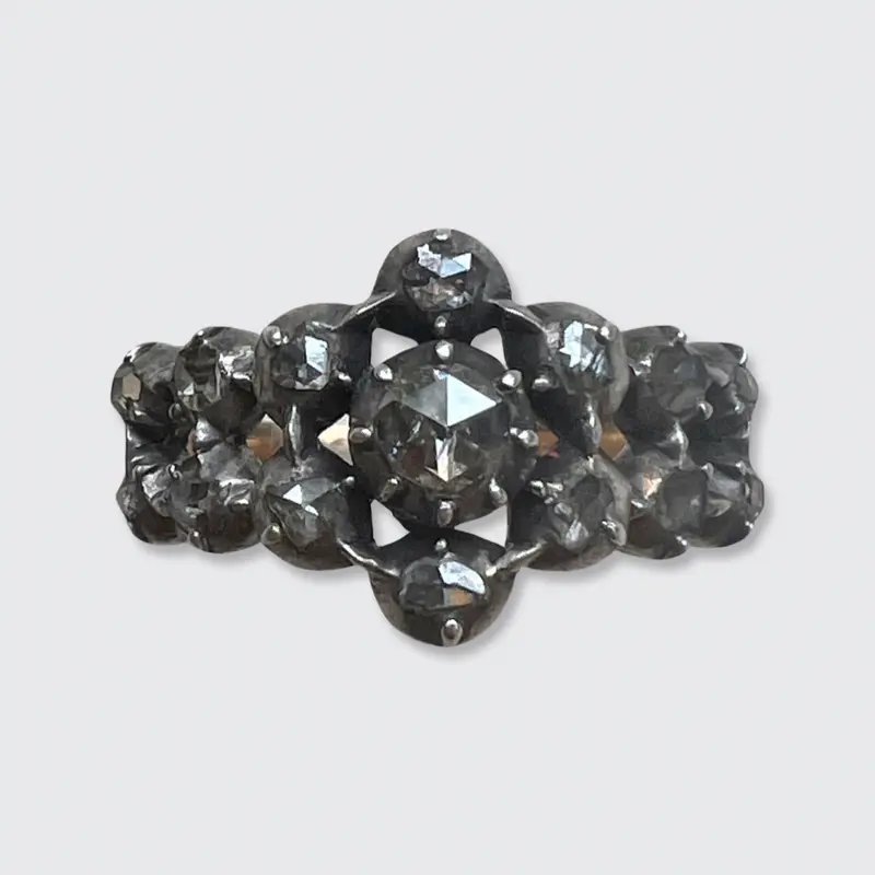Victorian Rose-Cut Diamond Cluster Ring