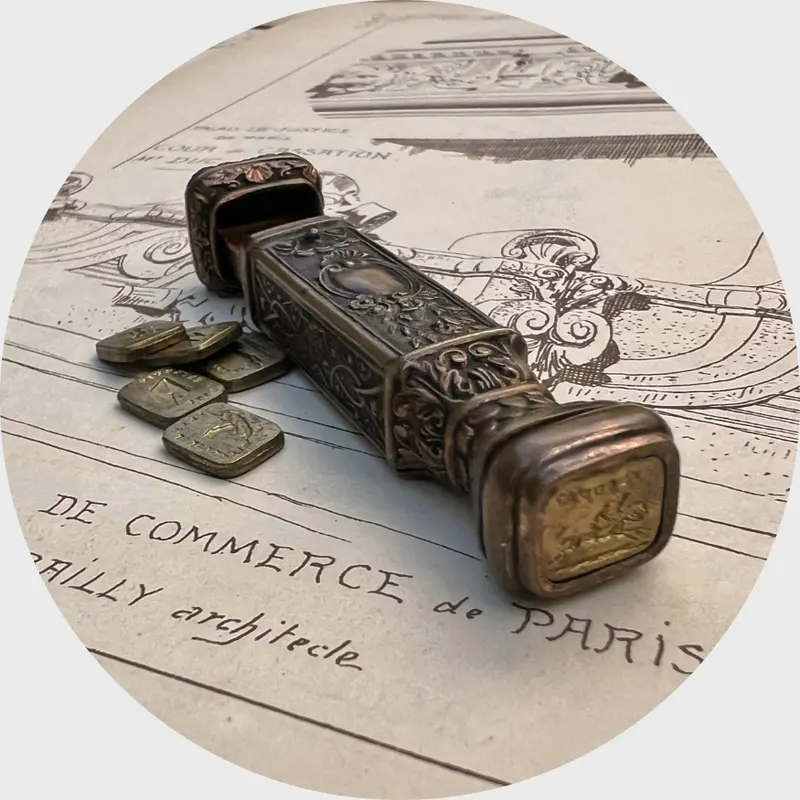 Victorian Wax Seal Travel Etui with Six Seals