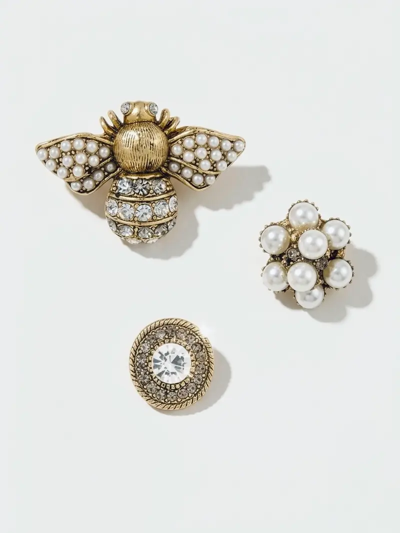 Vintage Broche Set Bee & Pearls